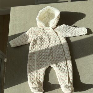 Nordstrom Quilted white and Pink Kids footie